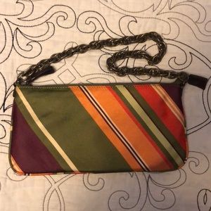 J Crew striped clutch with chain strap